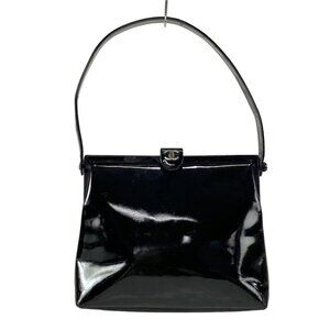 CHANEL - Black Patent Leather Shoulder Bag